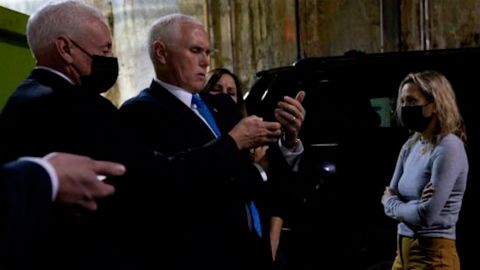 New photos of former Vice President Mike Pence are shown in June during the third hearing of the US House select committee to Investigate the January 6 attack on the US Capitol. 