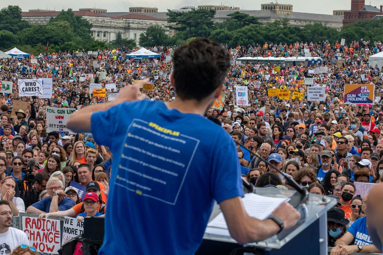 Activist David Hogg speaks out against gun violence during the <a href="https://www.cnn.com/2022/06/11/politics/march-for-our-lives-dc/index.html" target="_blank">March for Our Lives rally</a> in Washington, DC, on Saturday, June 11.