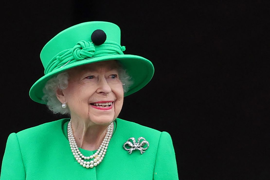 The Queen smiles during a Platinum Jubilee appearance in early June. 