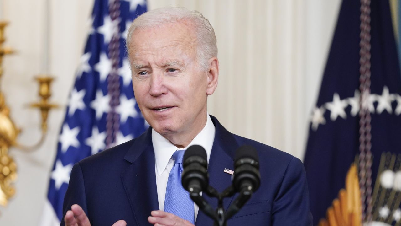 President Joe Biden speaks before signing the Ocean Shipping Reform Act in the State Dining Room of the White House, Thursday, June 16, 2022, in Washington.