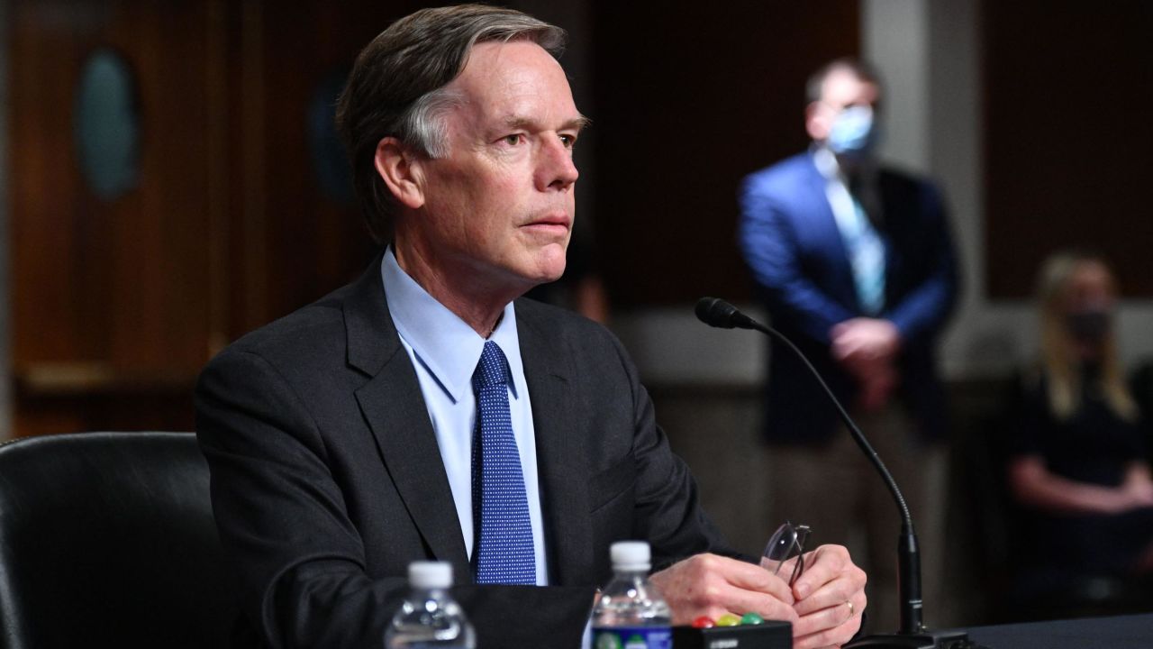 Nicholas Burns testifies before the Senate Foreign Relations Committee confirmation hearing on his nomination to be Ambassador to China, on Capitol Hill in Washington, DC, on October 20, 2021. (Photo by Mandel NGAN / AFP) (Photo by MANDEL NGAN/AFP via Getty Images)
