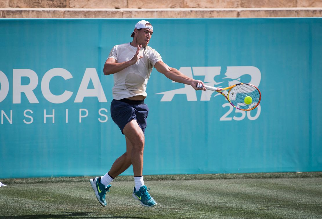 Nadal takes part in a training session at Santa Ponsa Country Club in Santa Ponsa, Mallorca.