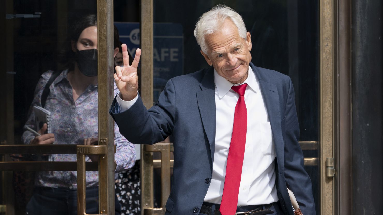 Former Trump White House official Peter Navarro on June 3, 2022, as he leaves federal court in Washington. 