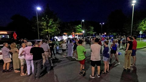 Church members gather for a prayer circle in Vestavia on Thursday night after the shooting at Saint Stephen's.