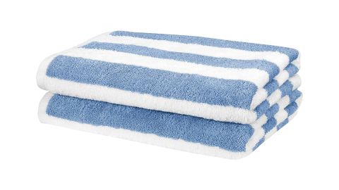 best beach towels AmazonBasics Cabana Stripe Beach Towel