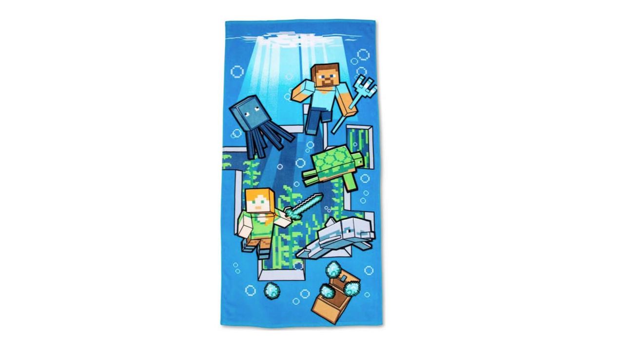 best beach towels Minecraft Underwater Adventure Beach Towel