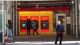 People walk past a Wells Fargo Bank on June 10, 2022 in New York City. 