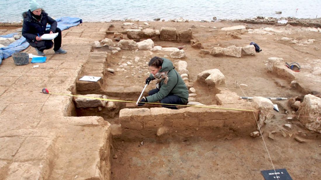 Archaeologists had to work in extreme weather, like storms and freezing temperatures, to excavate the settlement before it disappeared underwater.  