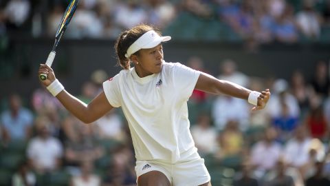 Osaka playing at Wimbledon in 2018.