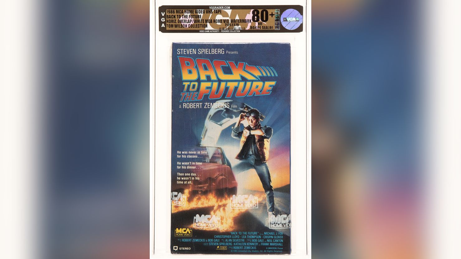 Actor Tom Wilson's 1986 "Back to the Future" VHS videotape. 