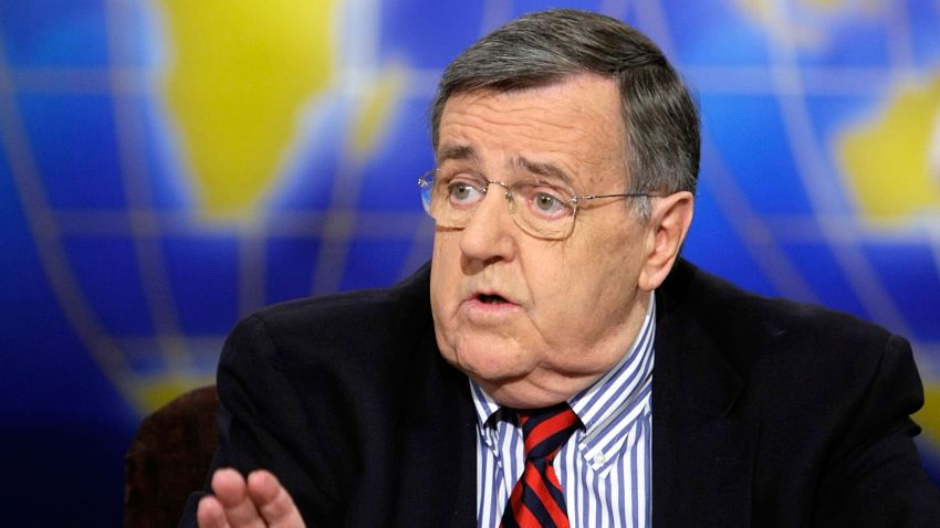 Political analyst of PBS's "The NewsHour With Jim Lehrer" Mark Shields speaks during a taping of "Meet the Press" at the NBC studios February 17, 2008 in Washington, DC. Shields discussed the 2008 presidential race. 