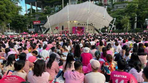 Supporters attend the annual "Pink Dot" event in Singapore on June 18, 2022.