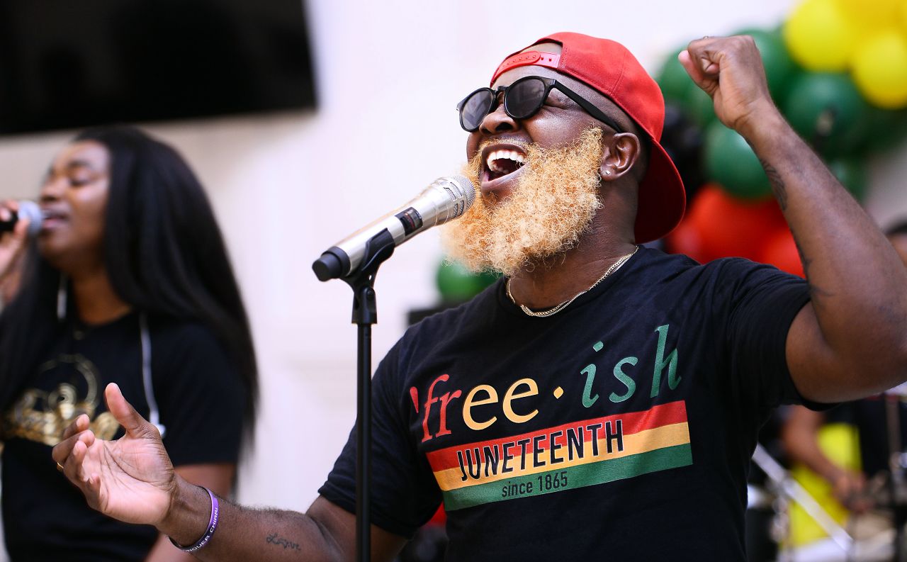 Carlton Anderson performs during a spoken-word event in Spartanburg on Friday.