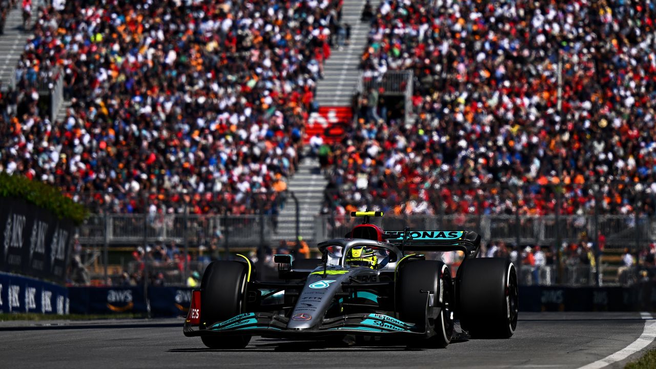 Hamilton en route to a third-place finish.