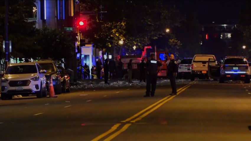 Police on the scene after a shooting in Washington, DC, on June 19.