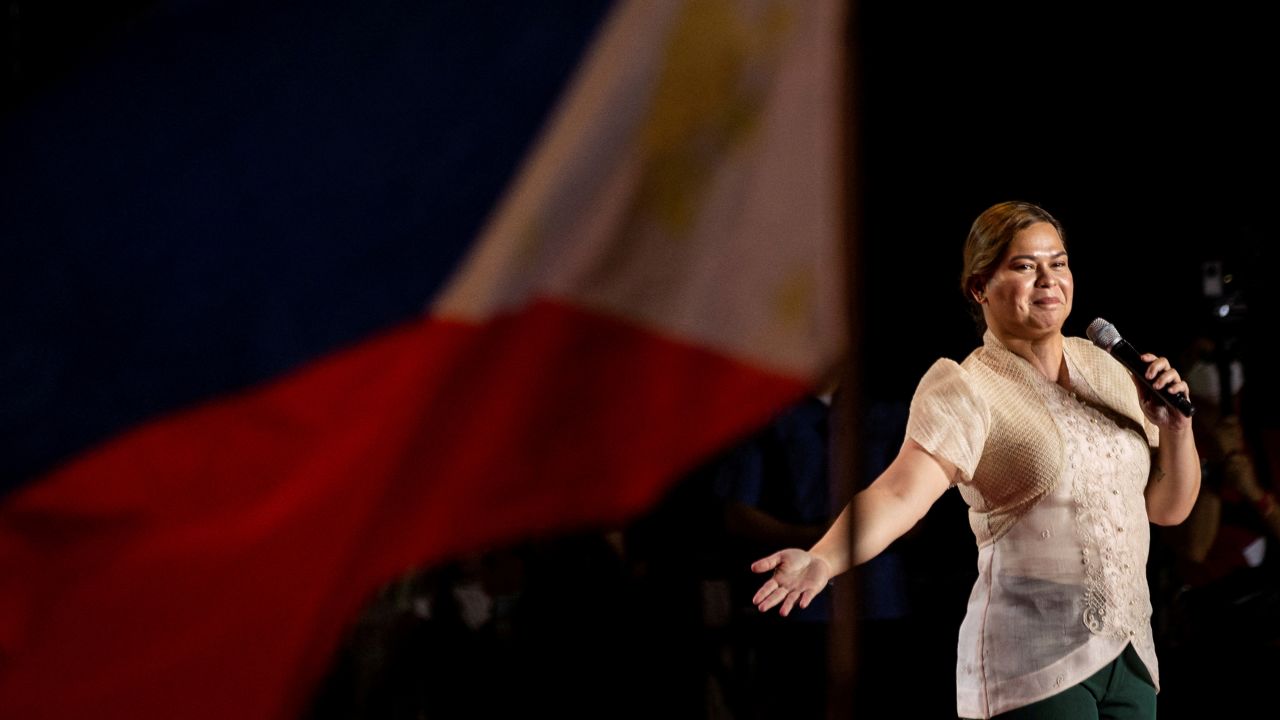 Sara Duterte-Carpio in Paranaque City, Metro Manila, Philippines, two days before the May 9 election.