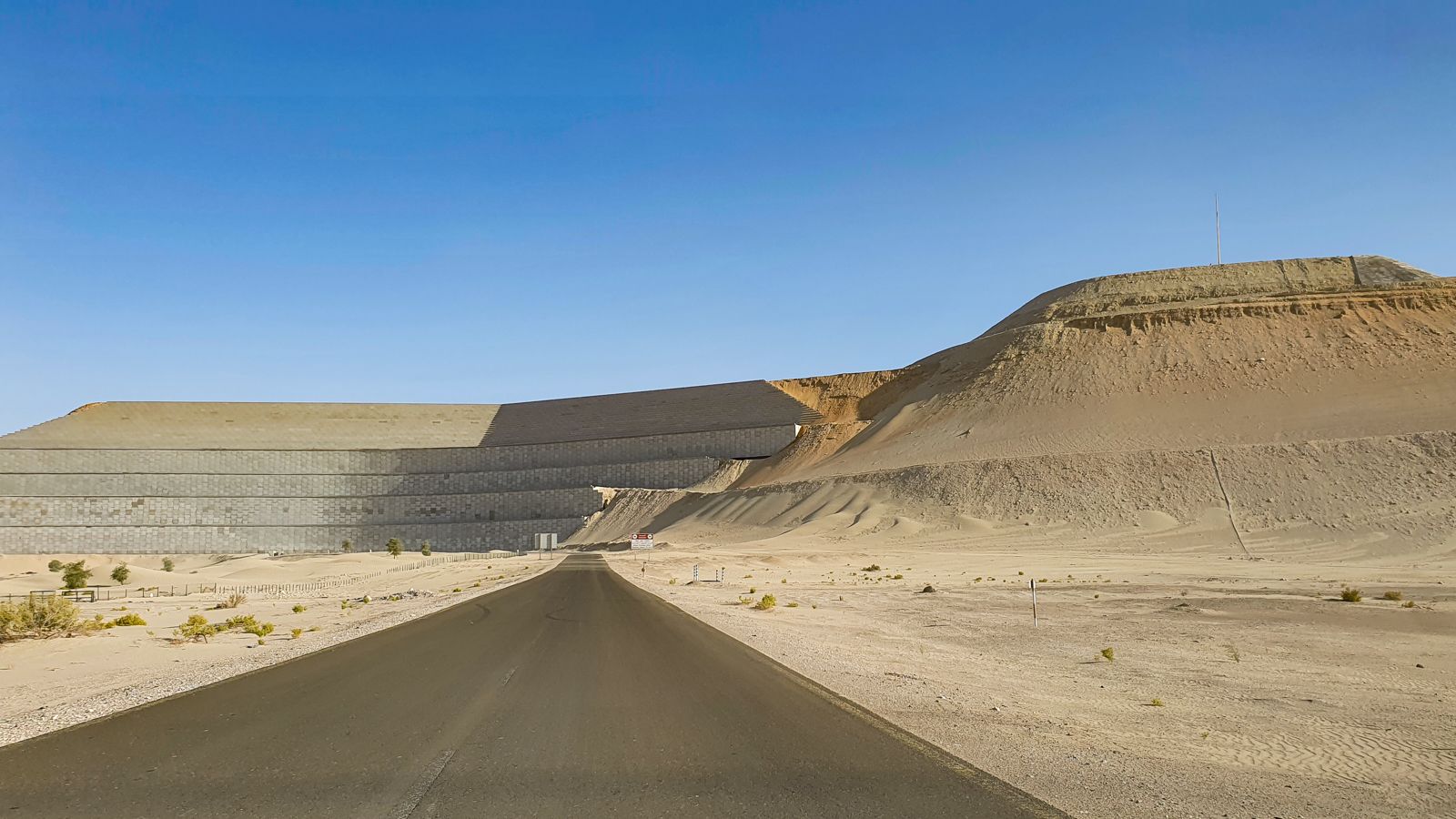 <strong>Man-made mountain:</strong> Another unusual sight in the Al Wathba region is this under-construction mountain. 