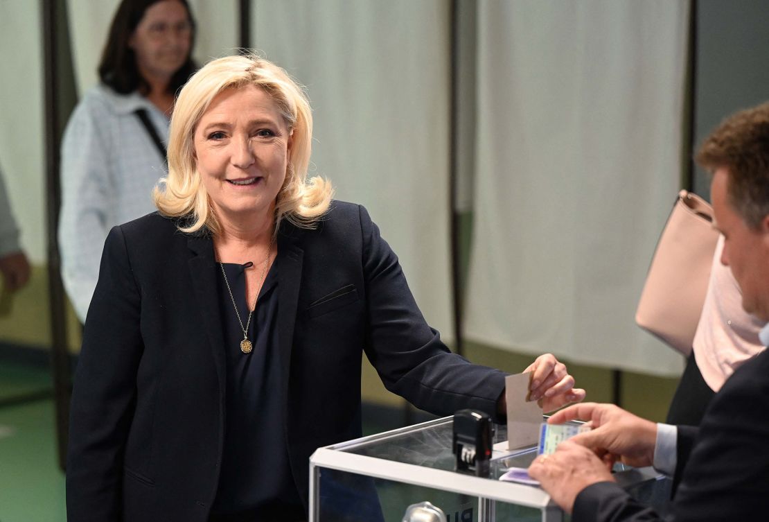 French far-right party National Rally, led by Marine Le Pen, came third, winning 89 seats.
