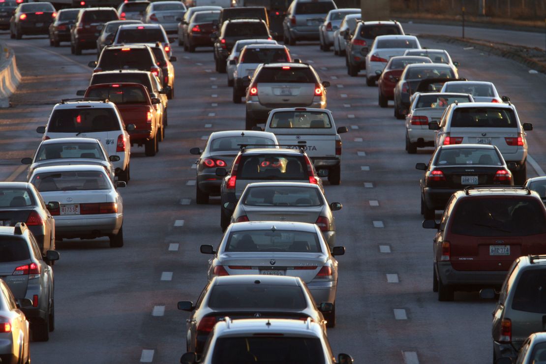 Heavy traffic causes slow-going in Providence, Rhode Island, on June 16, 2022. This will likely be a site familiar to plenty of July 4 drivers this year.