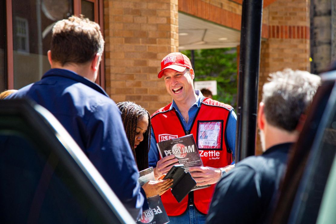 William sold copies of The Big Issue magazine to raise awareness of homelessness ahead of his 40th birthday.