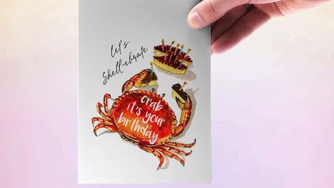 लियाना स्टूडियो केकड़ा केक जन्मदिन कार्ड