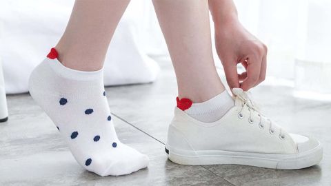 Taxcaix Women's Red Heart Ankle Socks