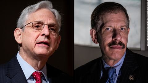 Attorney General Merrick Garland, left, and "Nazi hunter" Eli Rosenbaum, right.