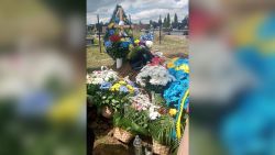 Gravesite of Daniil Safonov, deceased Ukrainian defender.