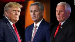 From left, former President Donald Trump, House Minority Leader Kevin McCarthy and former Vice President Mike Pence