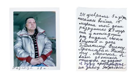 Translation: “On the 24th of February at 5 am the war started. On the 15th of March my house was destroyed. On the 23rd of March it was the last time that I saw my daughter and my grandchildren. Tiolkima, Elena, Yaroslav and Nikita. Lenochka I have tried to call you but the phone is offline. I will try to get to the western part of Ukraine.”