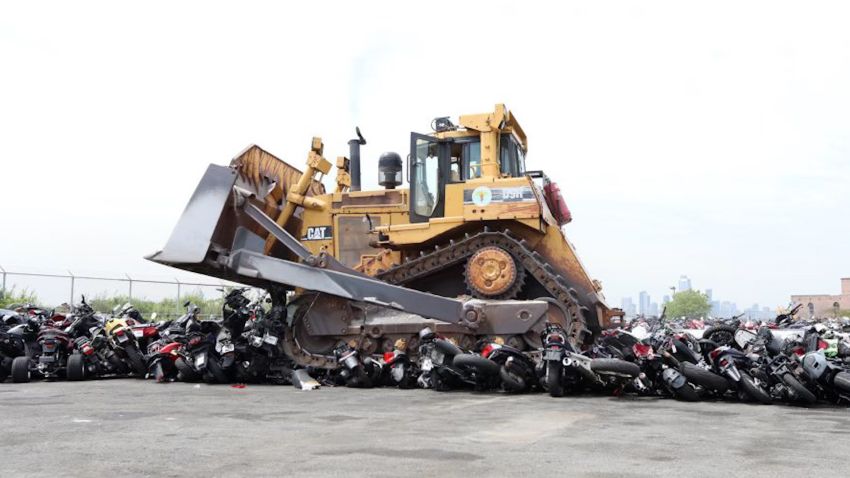 NYPD demolishes illegal motorbikes, ATVs