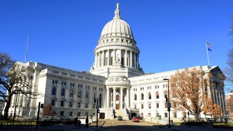 The Wisconsin State Capitol building on December 24, 2011 in Madison, Wisconsin. 
