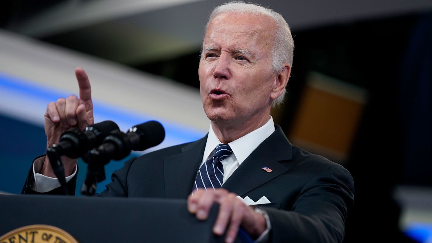 President Joe Biden speaks about gas prices in the South Court Auditorium on the White House campus, Wednesday, June 22, 2022, in Washington. 