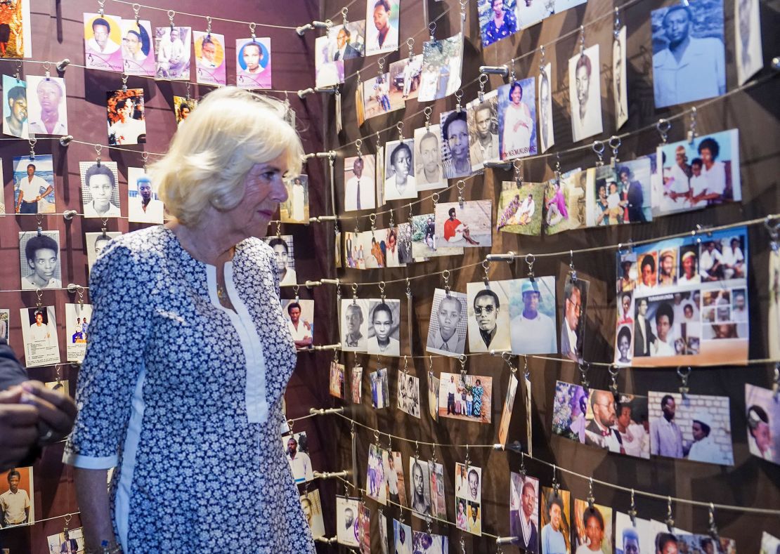 Camilla, Duchess of Cornwall, visiting the Kigali Genocide Memorial.