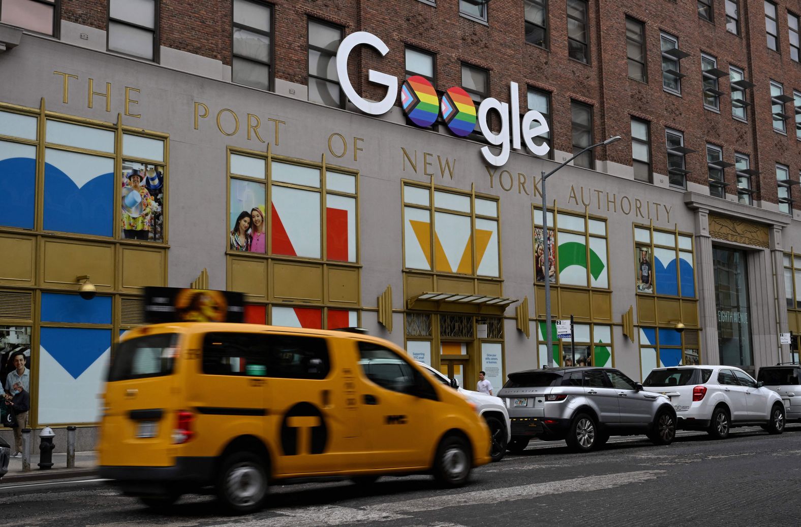 The Google logo is reconfigured to feature the rainbow flag in New York City on June 7, 2022 during Lesbian, Gay, Bisexual, Transgender and Queer (LGBTQ) Pride Month.