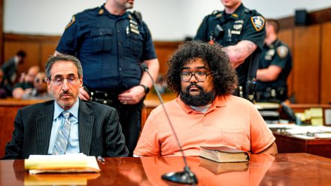 Richard Rojas, right, appears in a New York courtroom, with his attorney Enrico DeMarco, Wednesday.