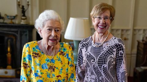 Britain's Queen Elizabeth II receives the Governor of New South Wales Margaret Beazley during an audience at Windsor Castle on Wednesday. 