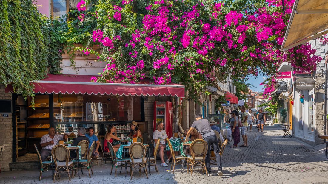 <strong>Picturesque town: </strong>The cobblestone streets of Alacati,  located on the Cesme peninsula in western Turkey, are lined with cafes, boutique stores and galleries.