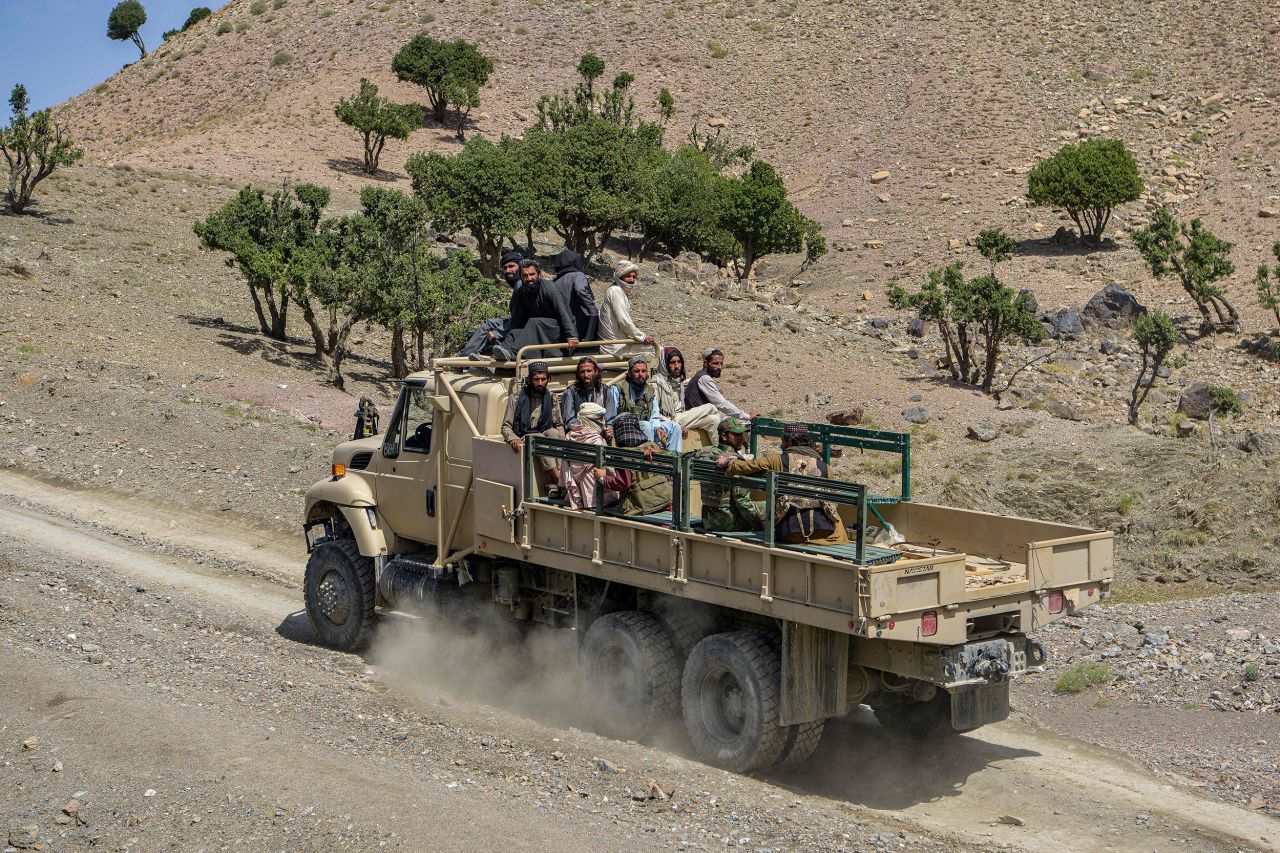 Members of a Taliban rescue team return from affected villages following an earthquake in Bernal district, Paktika province, on June 23.