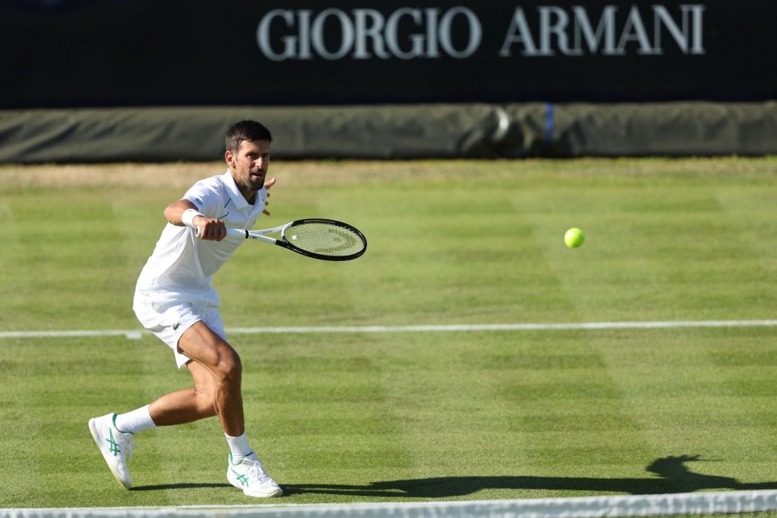 Djokovic faced Felix Auger-Aliassime at London's Hurlingham Club earlier this week. 