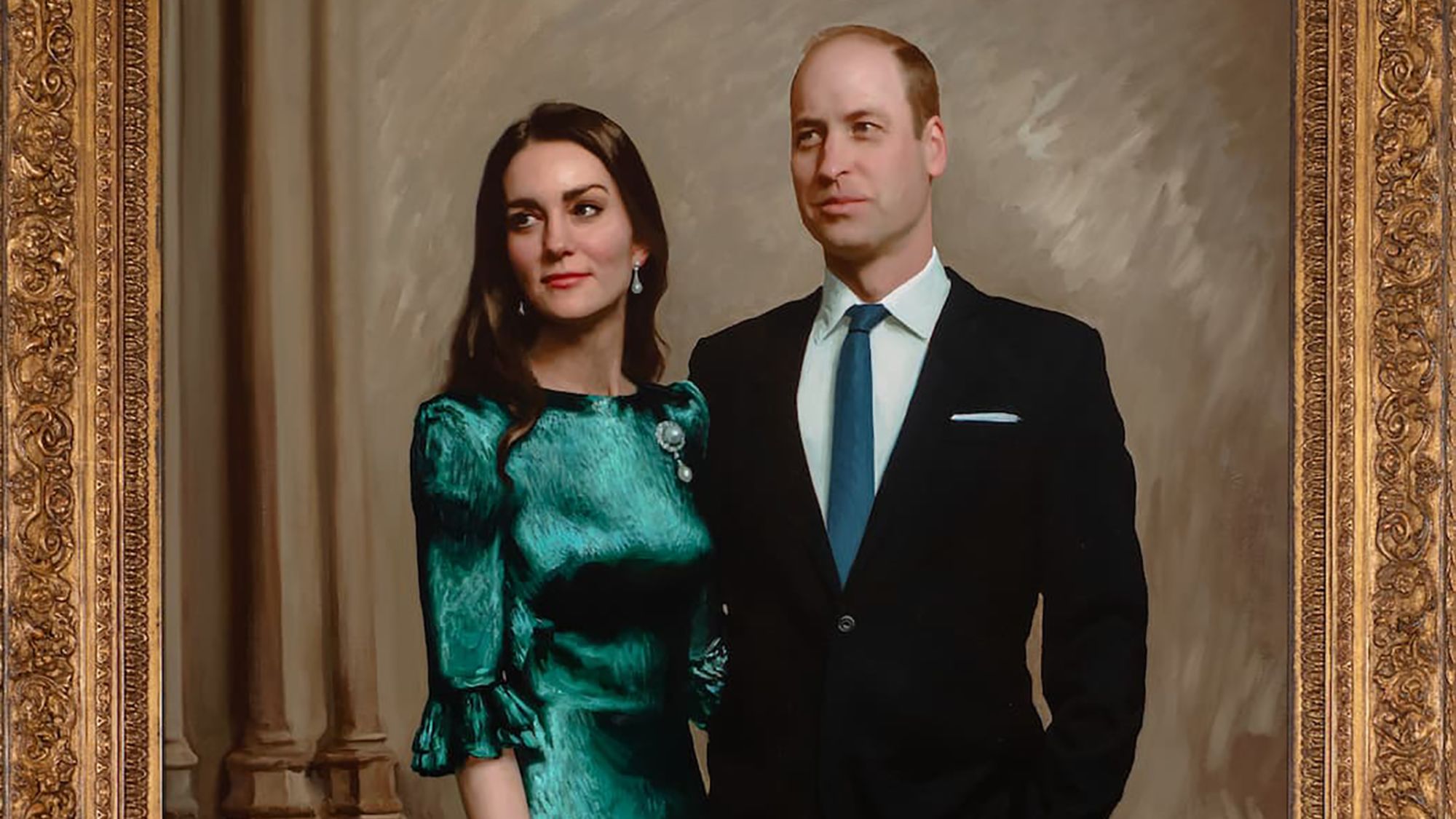 The first official joint portrait of Prince William and Kate has been