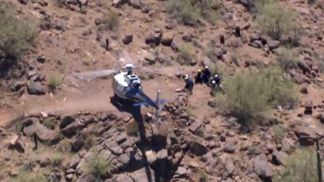 First responders rescue hikers Thursday on Camelback Mountain in Phoenix.