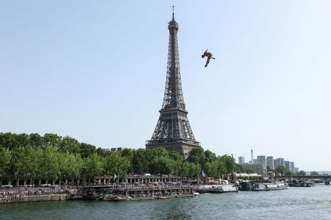 Gary Hunt of France competes during the Red Bull Cliff Diving World Series in Paris, on Saturday, June 18. <a href=