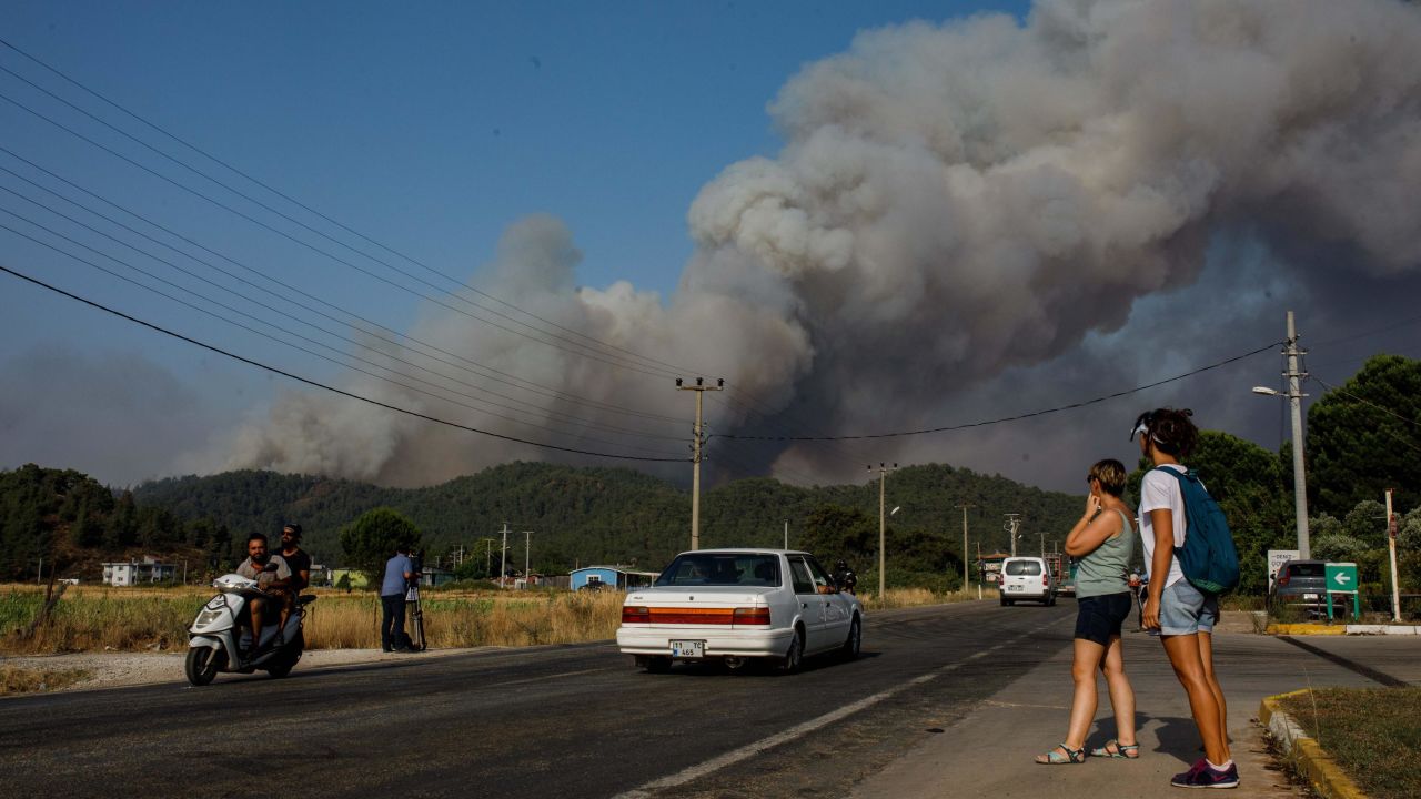 A wildfire blazes in Marmaris, Turkey, on June 23, 2022.