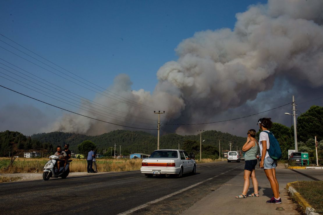 A wildfire blazes in Marmaris, Turkey, on June 23, 2022.