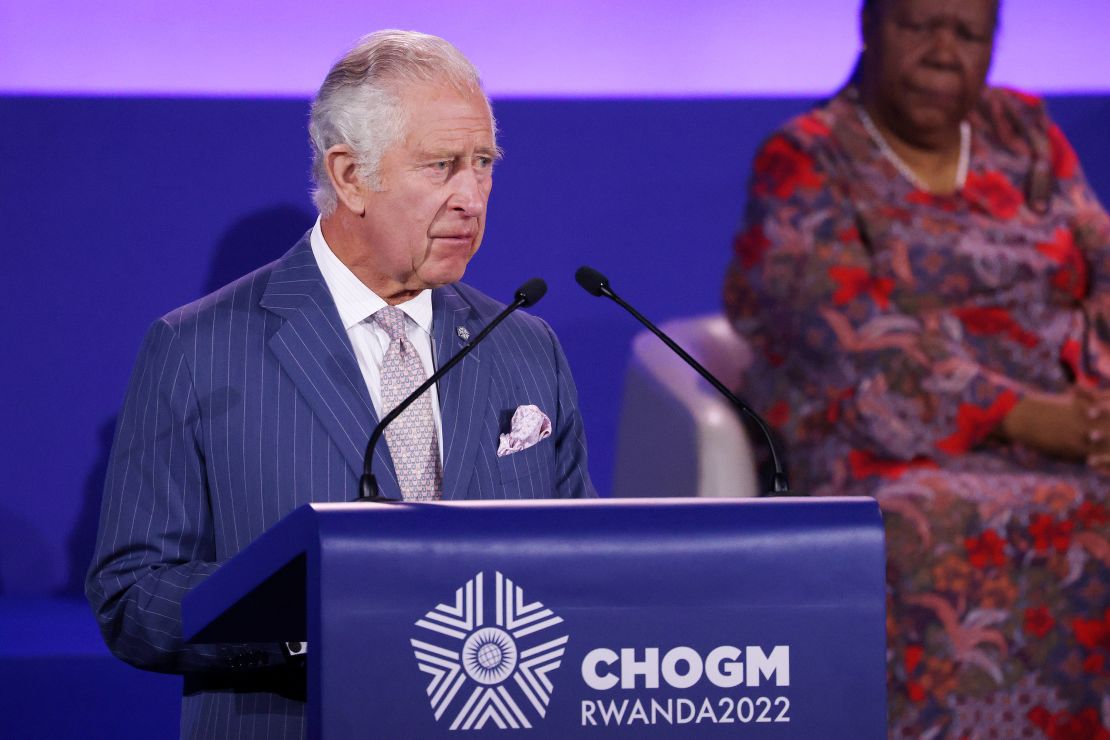 Then-Prince Charles speaks during the opening ceremony of the Commonwealth Heads of Government Meeting in Kigali, Rwanda on June 24. 