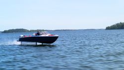 Candela electric speed boat uses hydrofoils to 'fly' over the waves