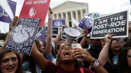 Anti-abortion demonstrators celebrate outside the United States Supreme Court as the court rules in the Dobbs v Women's Health Organization abortion case, overturning the landmark Roe v Wade abortion decision in Washington, U.S., June 24, 2022. REUTERS/Evelyn Hockstein     TPX IMAGES OF THE DAY     