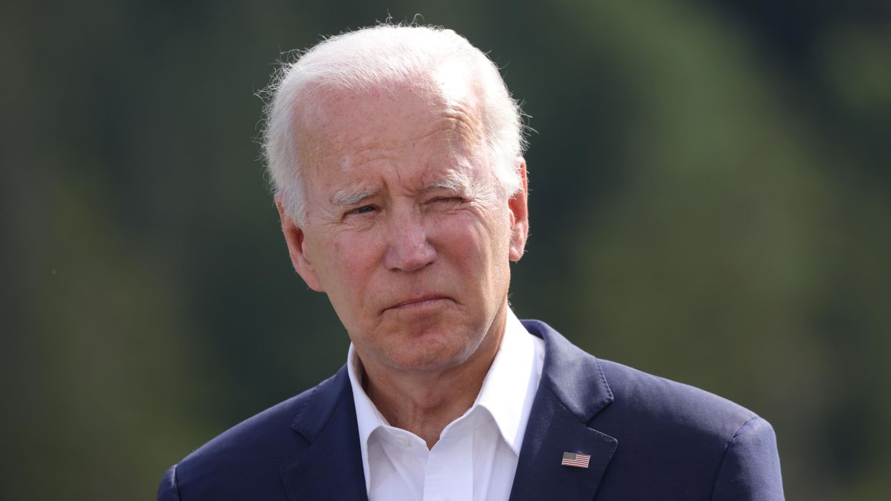 U.S. President Joe Biden listens to other G7 leaders speaking at the „Global Infrastructure" side event during the G7 summit at Schloss Elmau on June 26, 2022 near Garmisch-Partenkirchen, Germany. (Photo by Sean Gallup/Getty Images)