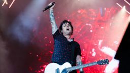 Billie Joe Armstrong of Green Day performs during Hella Mega tour at London Stadium on Friday June 24